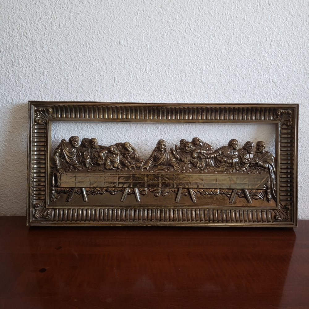 Vintage Secret Supper Carved Detailed Wall Decor Homco # - Picture 8 of 16